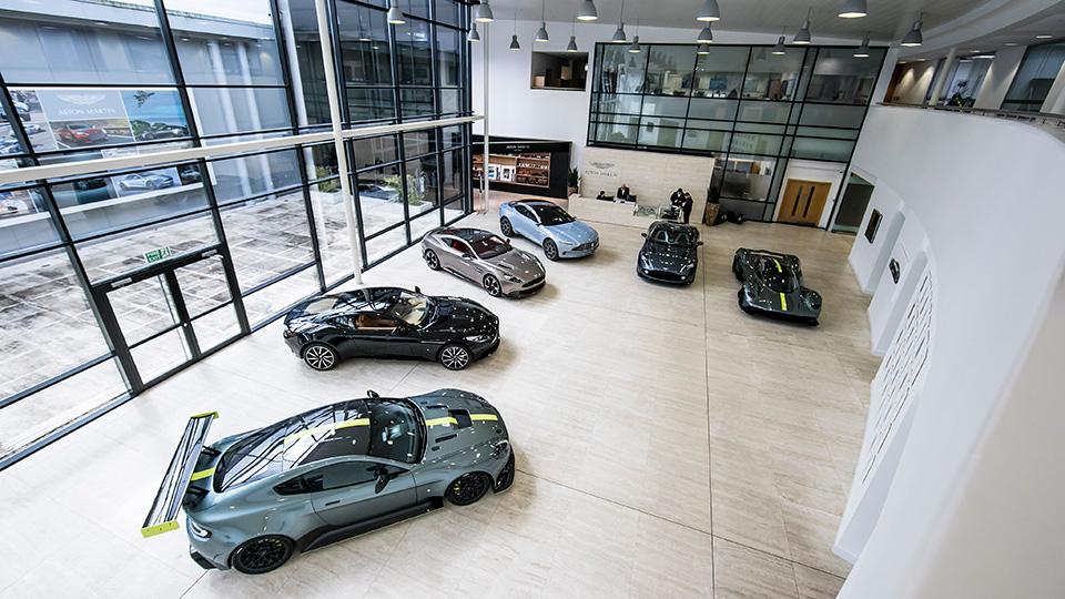 Aston Martin Lagonda − Gaydon headquarters showroom.