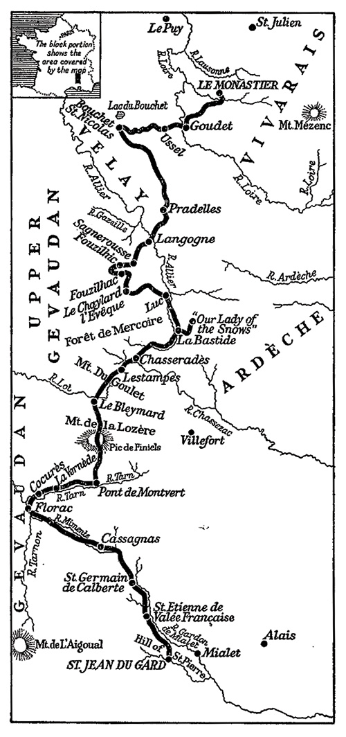 Travels-with-a-DonkeyRobert-Louis-StevensonGevaudan-Velay-map